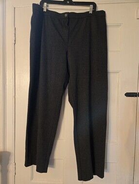 NWT Marina Rinaldi Jersey Trouser Pants in Charcoal, Size XL